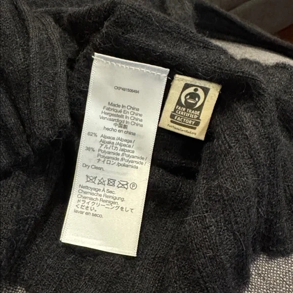 Semi-Sheer Black Ribbed Mockneck Sweater - Picture 5 of 5